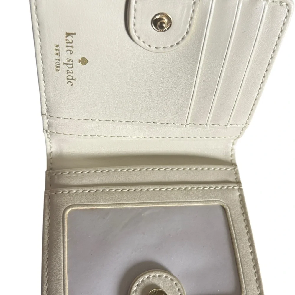 Michael Kors Cream Card Holder with Gold Accents - Picture 3 of 3